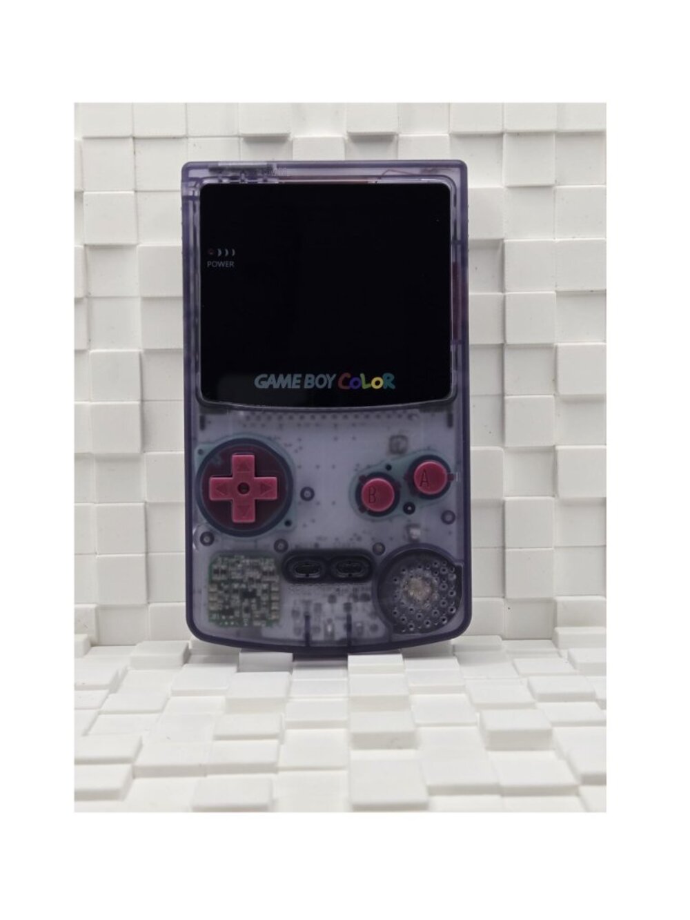 Game Boy Color Custom IPS Backlight Console Atomic Purple Red Buttons Modded